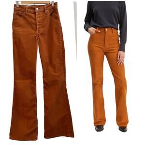 Levi’s Premium Brown Rust Corduroy Ribcage Flare Pant Tag Size 26x32 Retro 70s